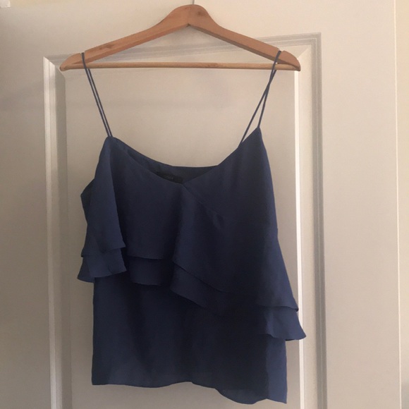 J. Crew Tops - J Crew Slate Blue Ruffle Cami NWT